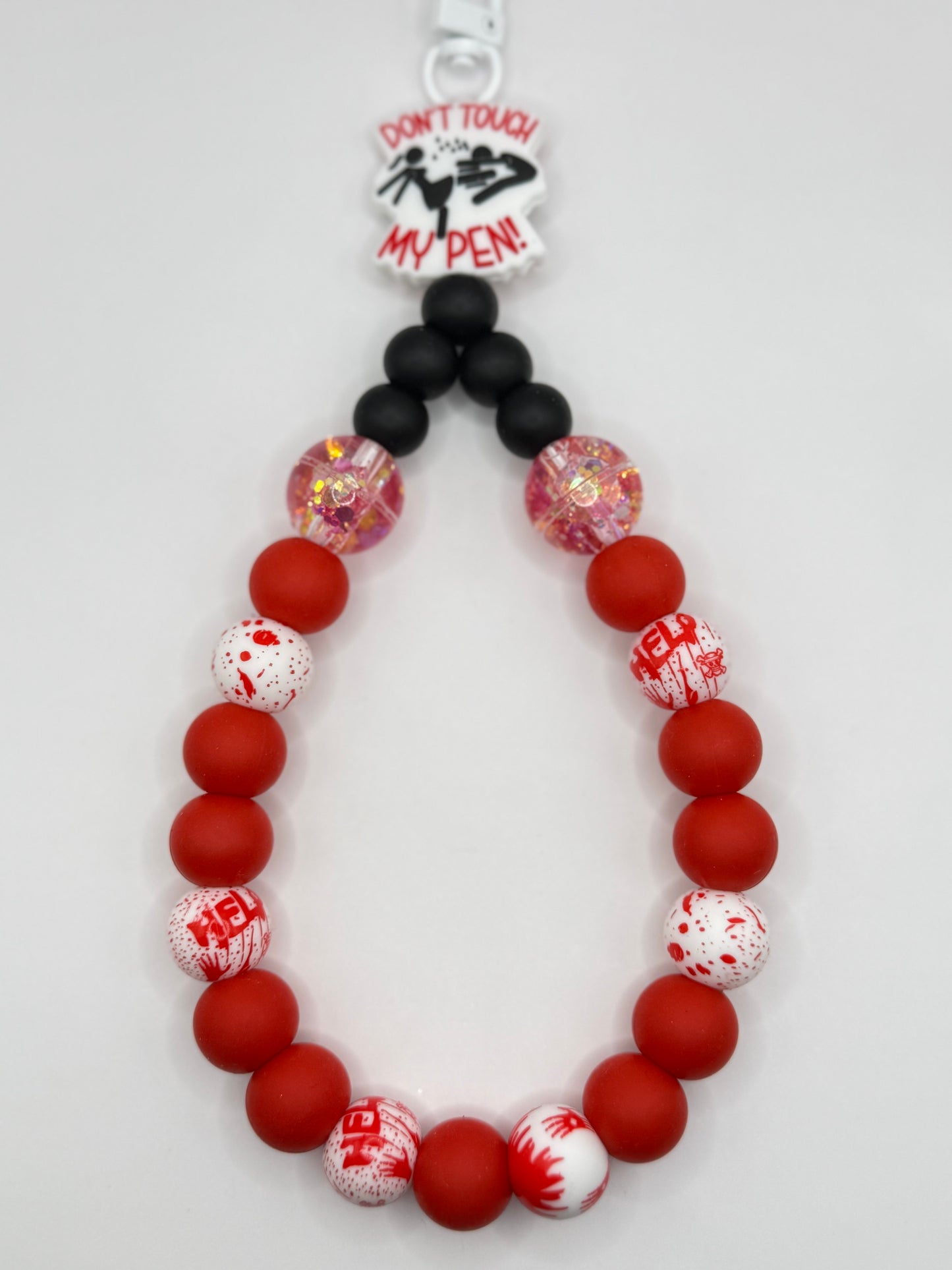 Beaded Tear Drop Silicone Wristlet Keychain