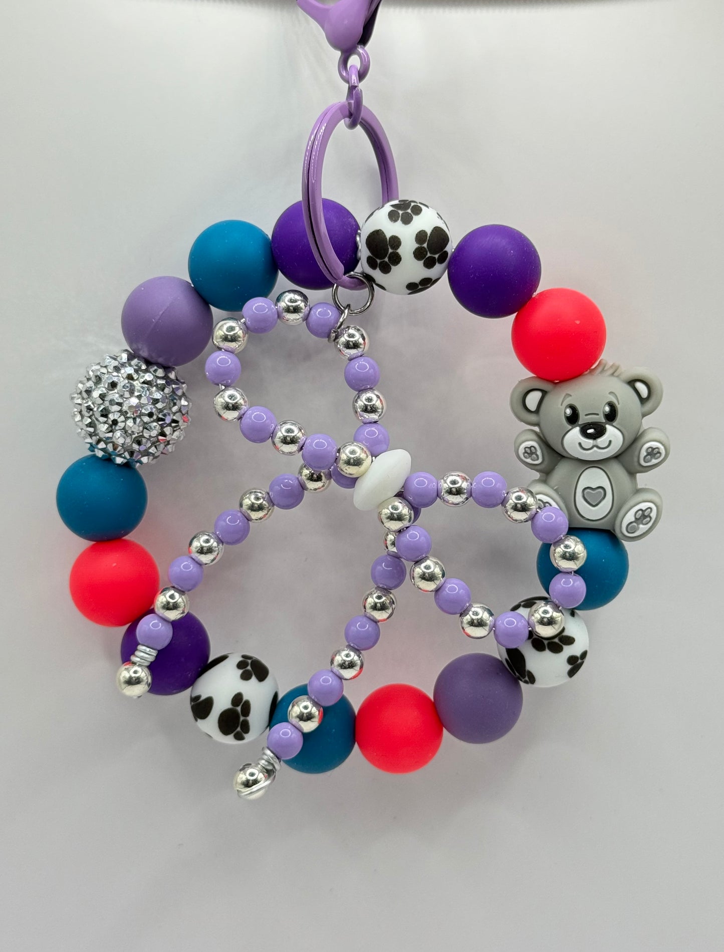 “BEAR PAW” Silicone Wristlet Keychain