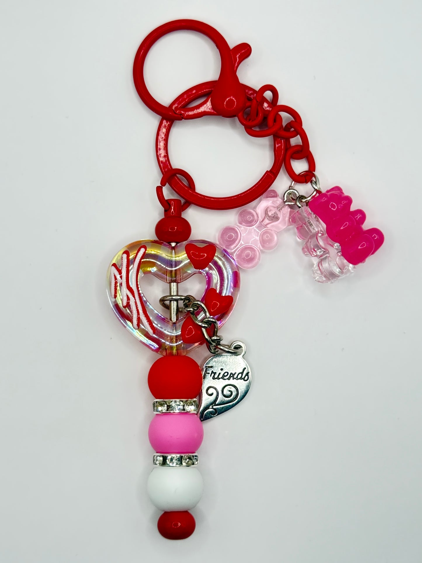 “BUBBLE HEART” Red/PiNK Keychain
