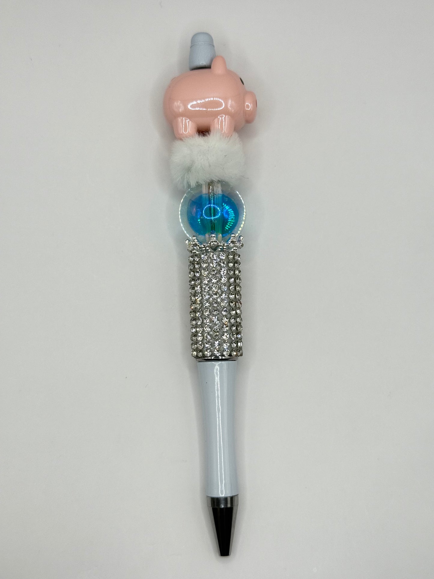 “PiG” Half White Bling Beaded Pen