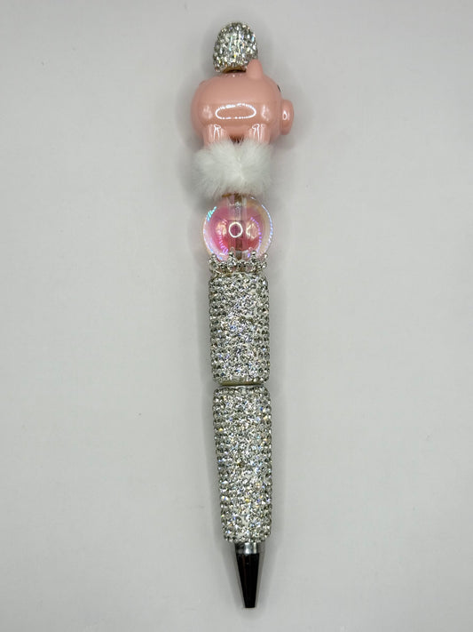 “PiG” Full White Bling Beaded Pen
