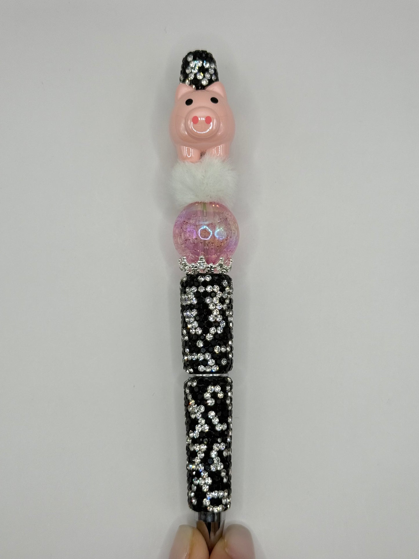 “PiG” Black Bling Beaded Pen