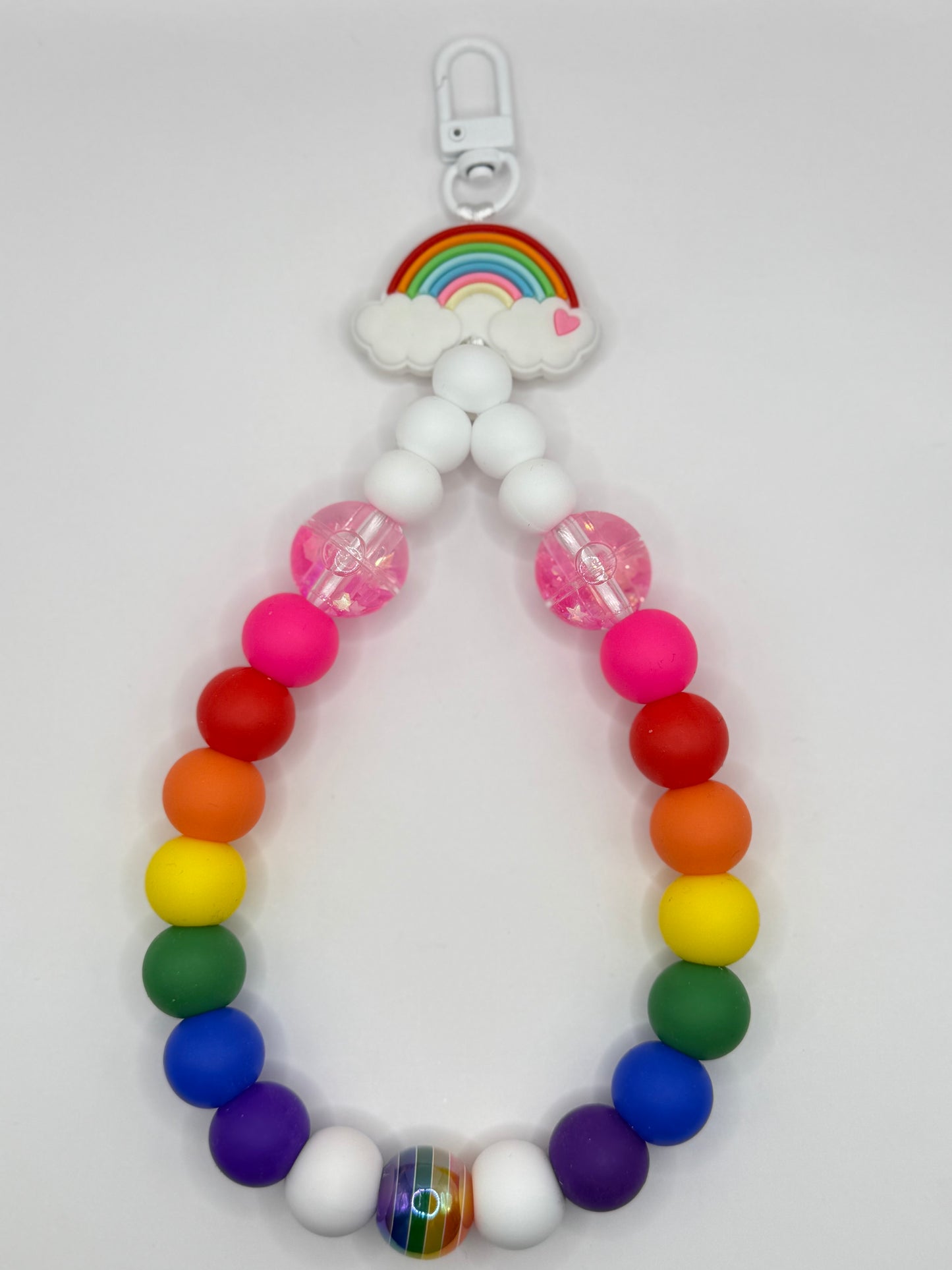 Beaded Tear Drop Silicone Wristlet Keychain