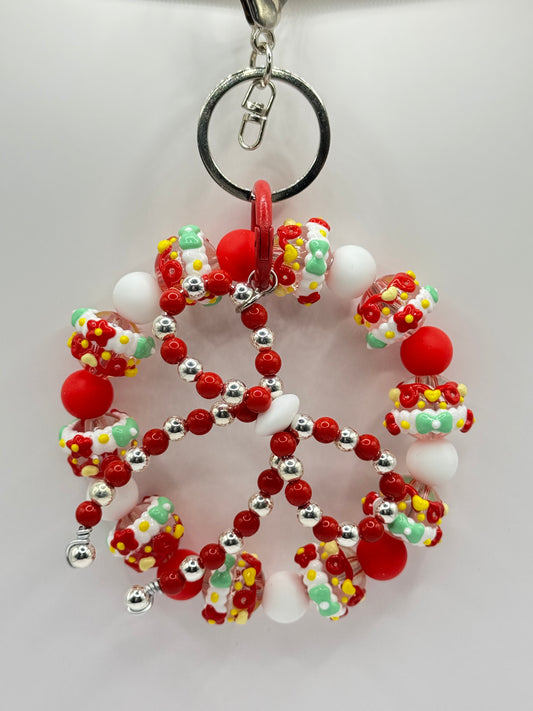 “RED MACARON” Silicone Wristlet Keychain