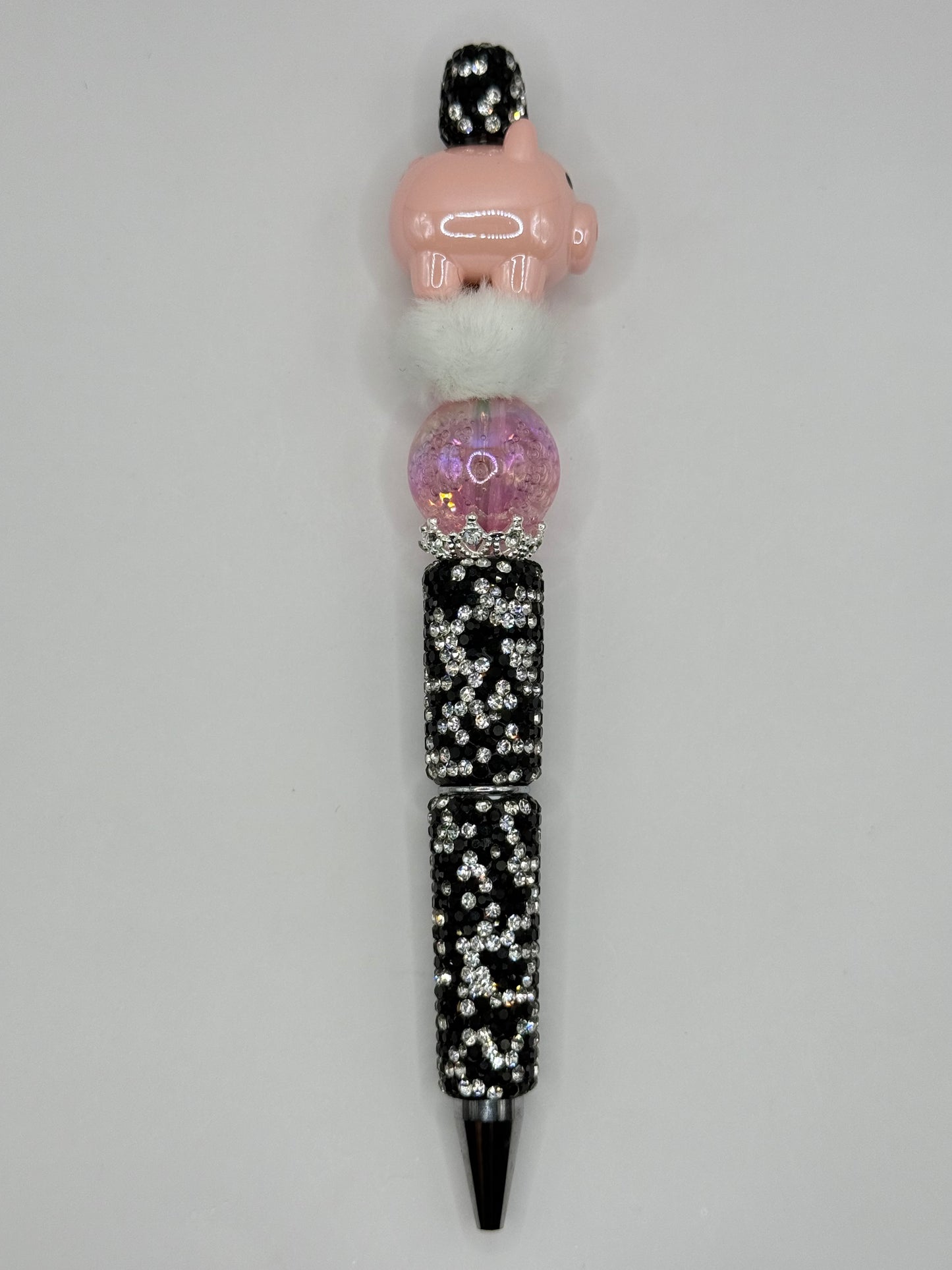 “PiG” Black Bling Beaded Pen