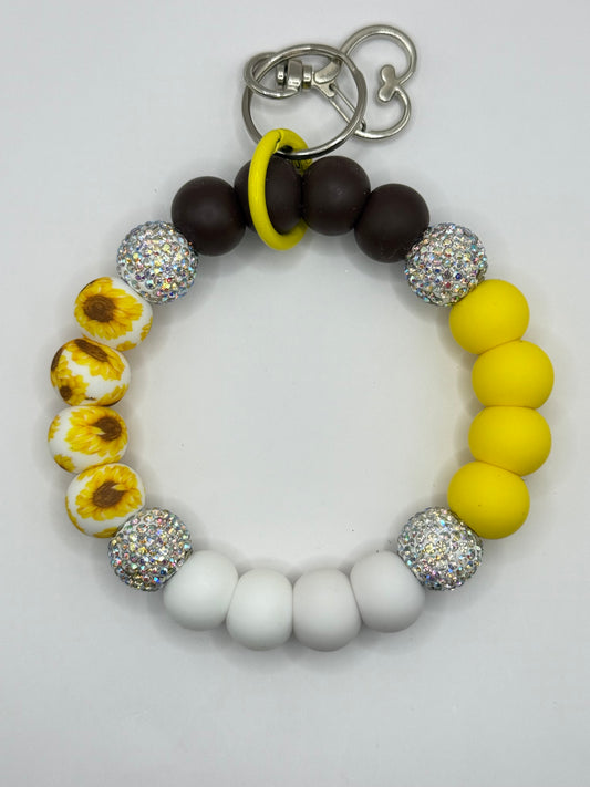 “SUNFLOWER 001” Silicone Wristlet Keychain