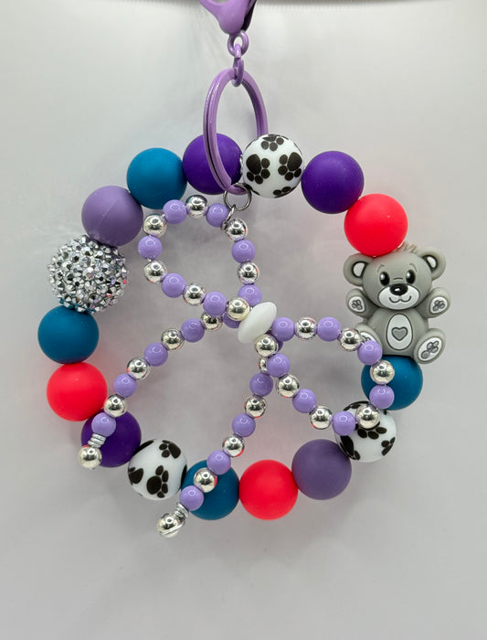 “BEAR PAW” Silicone Wristlet Keychain