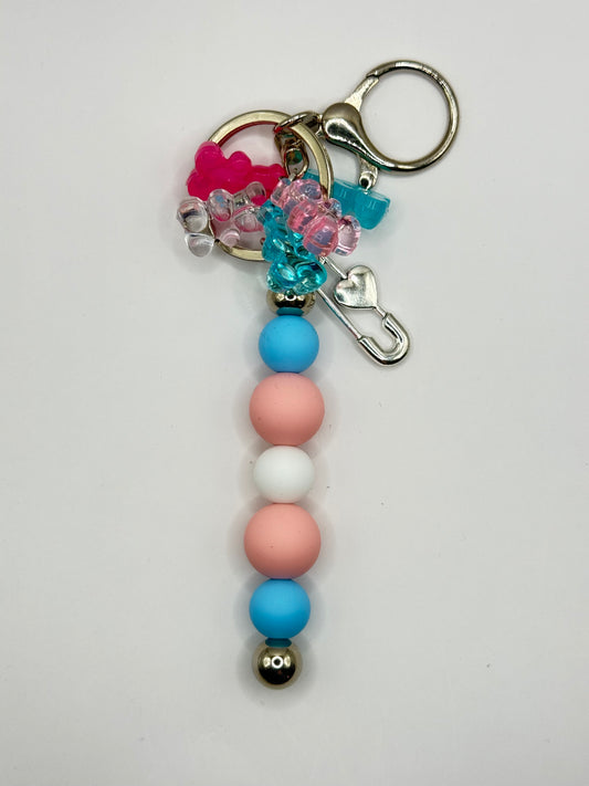 “PRIDE” Transgender Flag Keychain