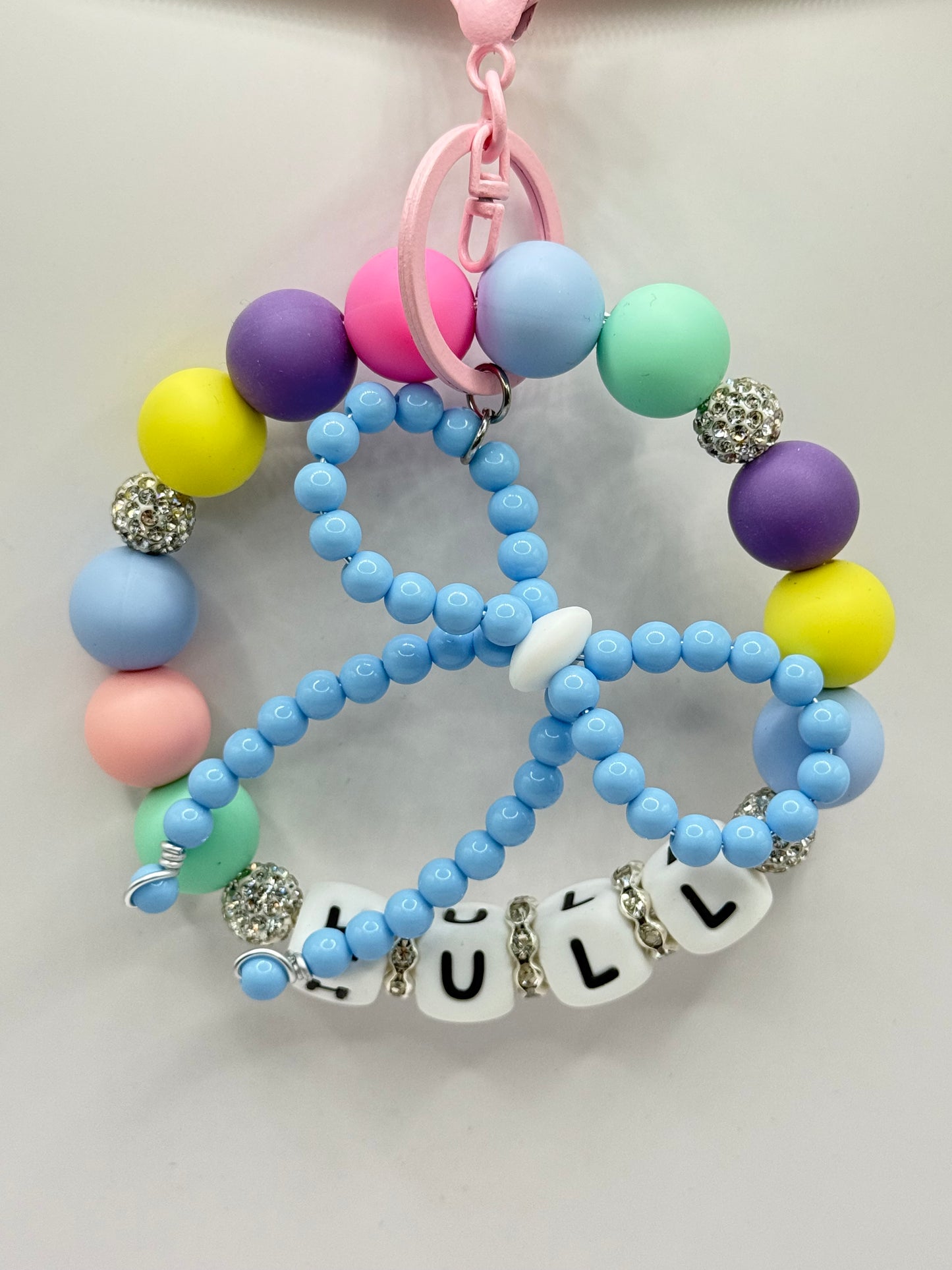 Custom Word/Colors “NAME” Silicone Wristlet Keychain