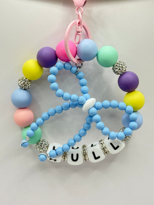 Custom Word/Colors “NAME” Silicone Wristlet Keychain