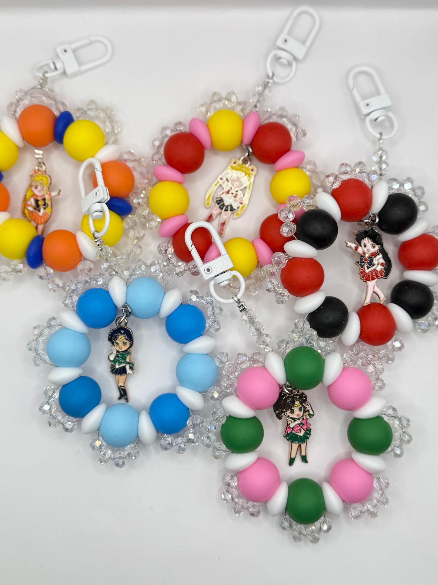 “SCOUTS” Silicone and Crystal Bag Charm Keychains