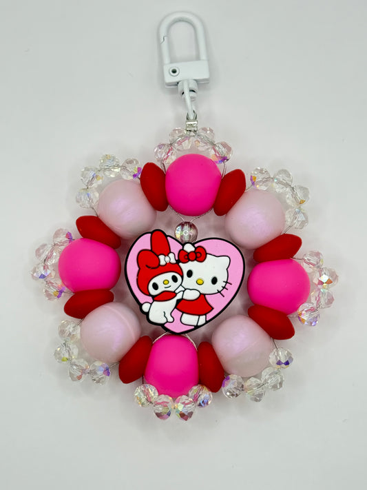 “HUGS” Silicone and Crystal Bag Charm Keychain