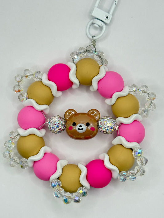 “BABY BEAR” Silicone and Crystal Bag Charm Keychain