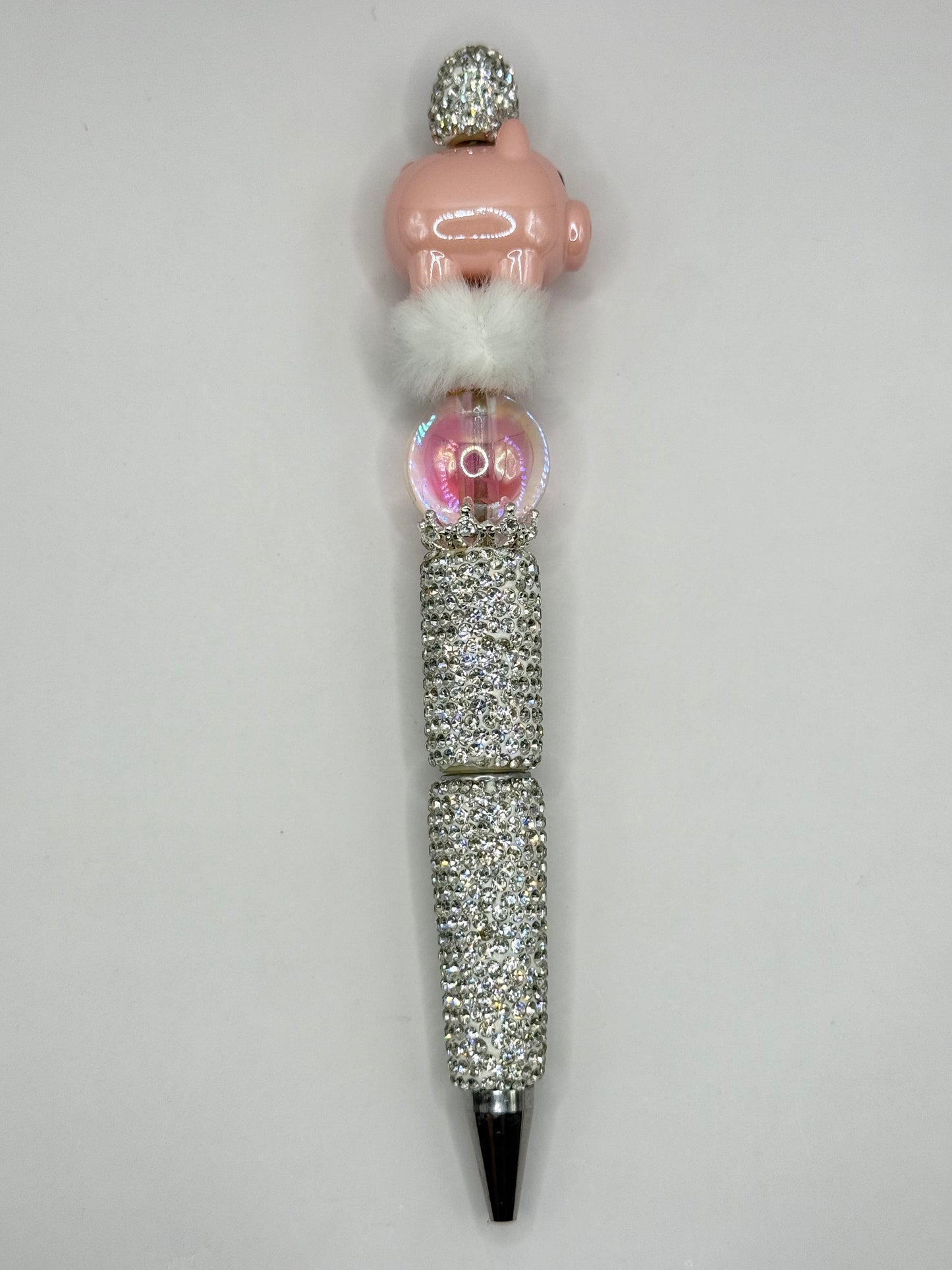 “PiG” Full White Bling Beaded Pen