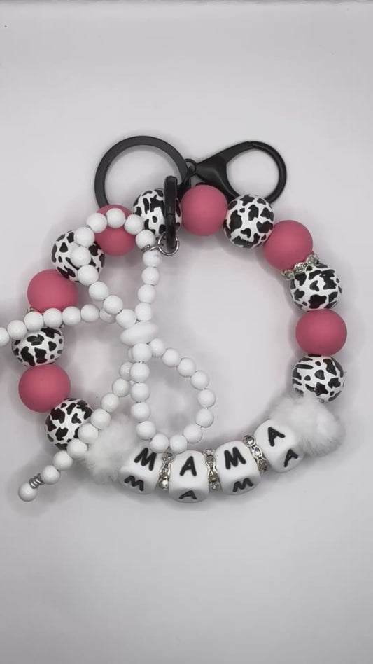“PiNK MAMA” Silicone Wristlet Keychain