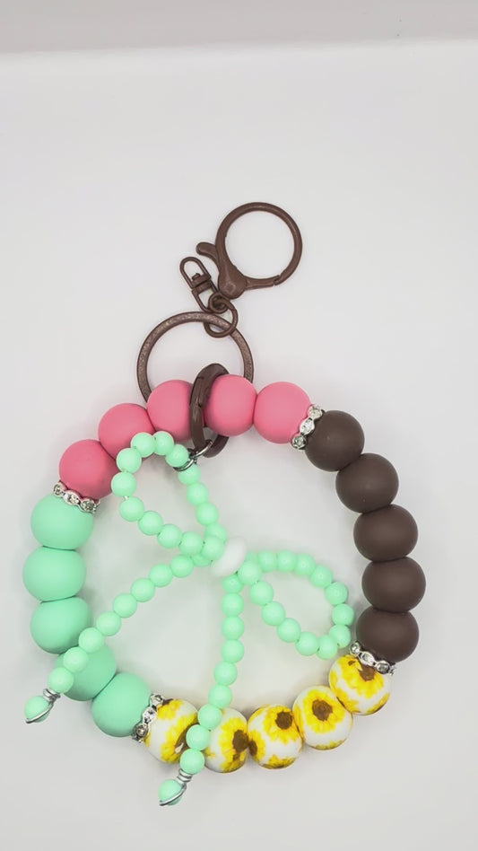 “SUNFLOWER 003” Silicone Wristlet Keychain