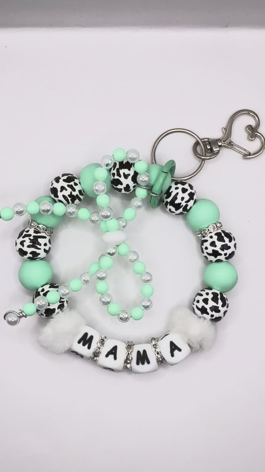 “BLUE MAMA” Silicone Wristlet Keychain