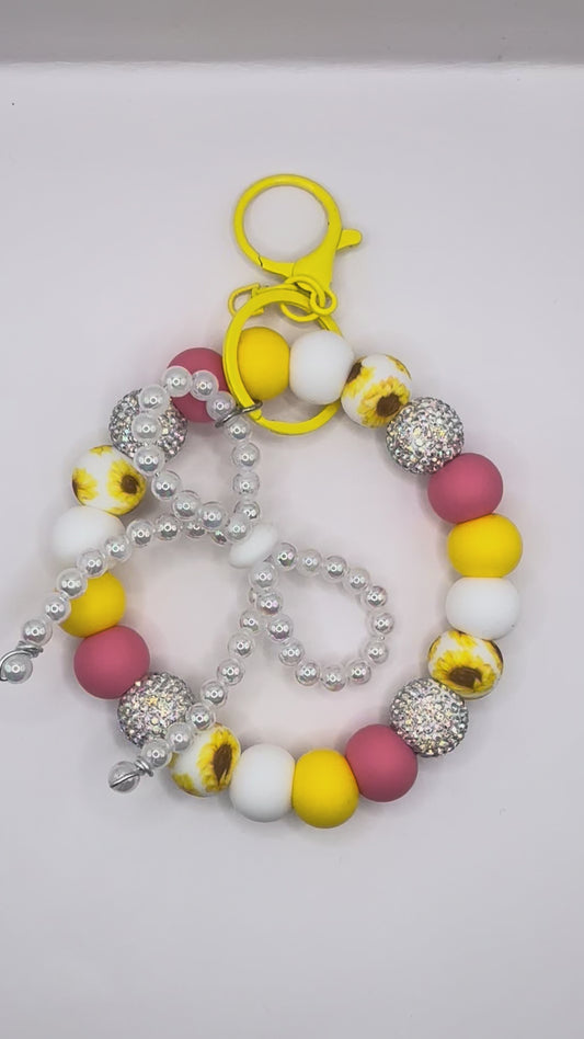 “SUNFLOWER 002” Silicone Wristlet Keychain